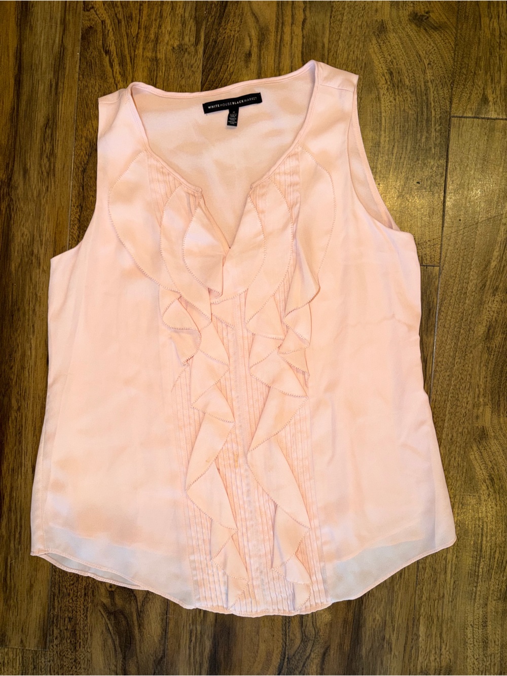 WHBM Pink Ruffle Sleeveless Blouse